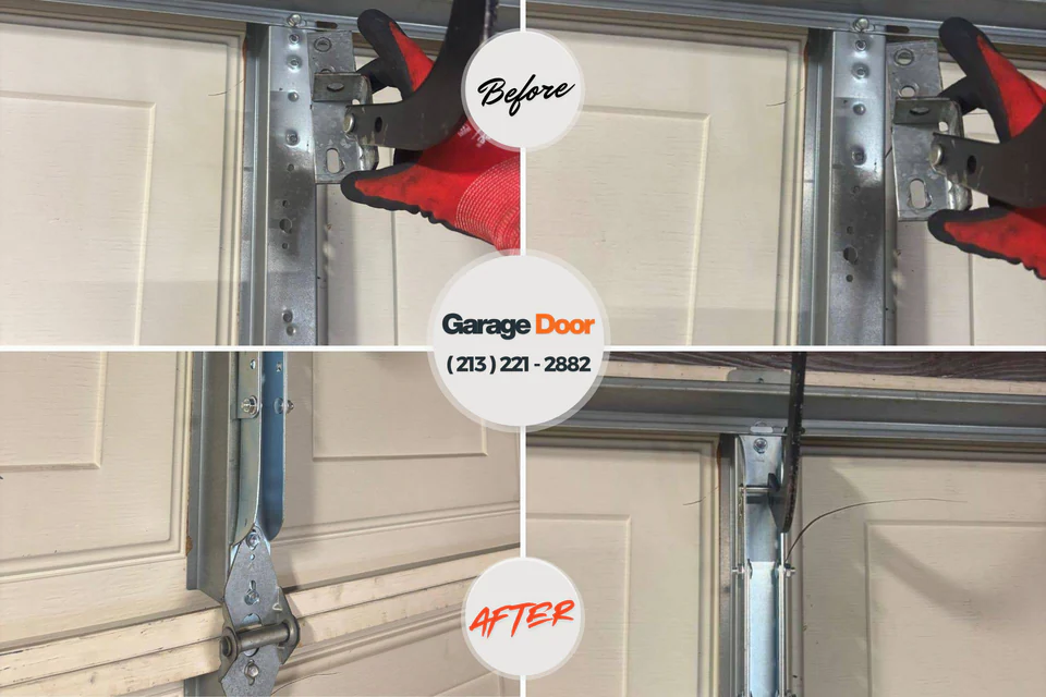 Before and after: garage door repair Ardmore, TN